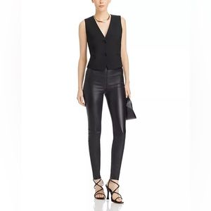 Rag & Bone Nina High Waist Pull On Faux Leather Skinny Pants - Black -Size Small